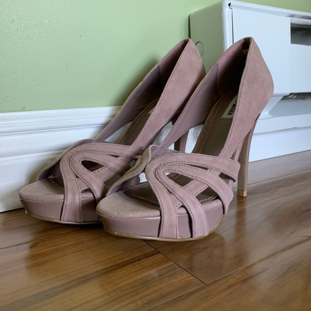 Blush Suede Heels
